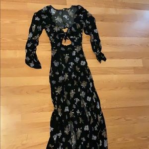 Boho navy floral maxi, size small